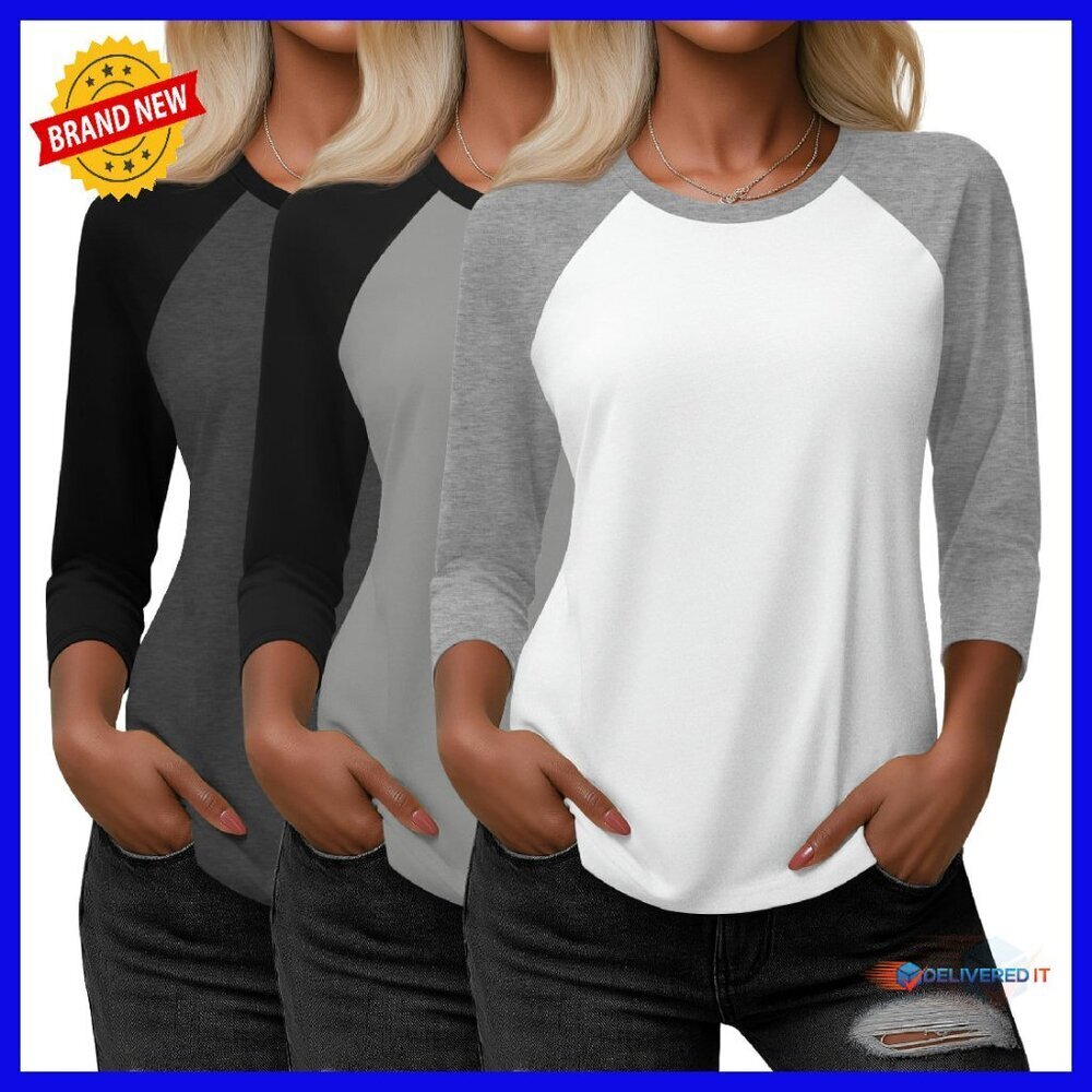 Women's 3/4 Sleeve Raglan Baseball Tee, Soft Jersey Blend, Regular Fit